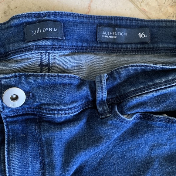 J. Jill Womens Size 16 Petite Authentic Fit Slim Ankle Denim Blue Jeans - Picture 8 of 10